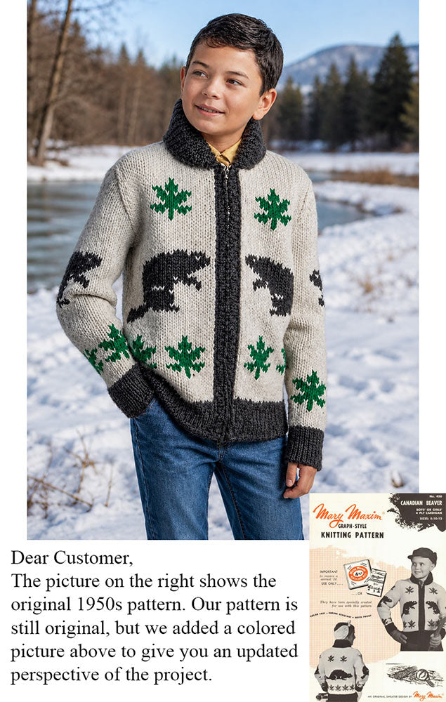 Patrón de cárdigan de castor canadiense