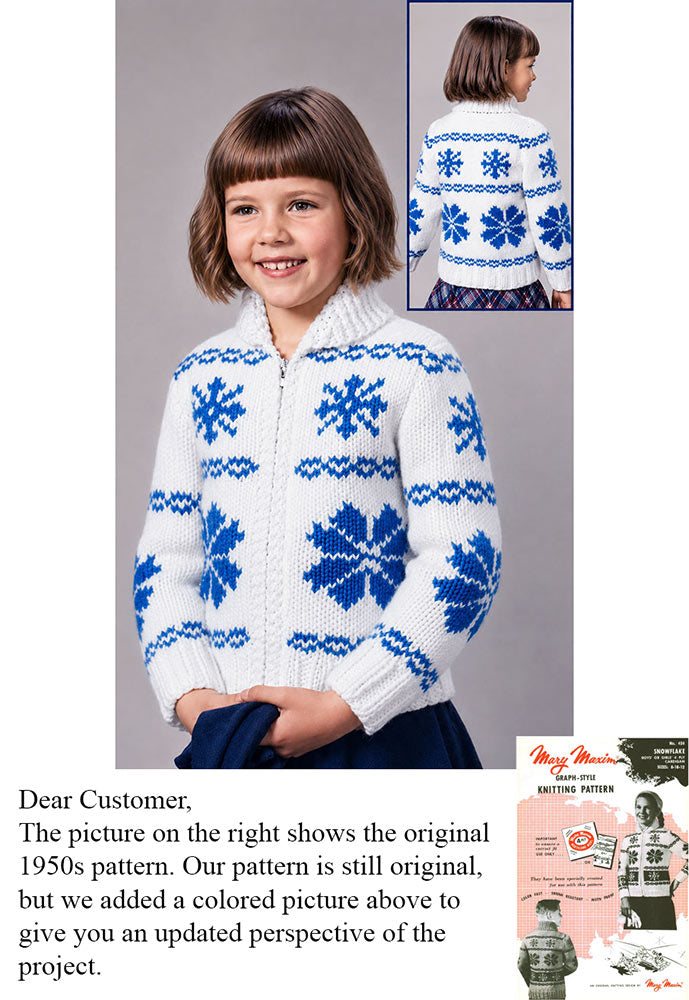 Children's Snowflake Cardigan Pattern