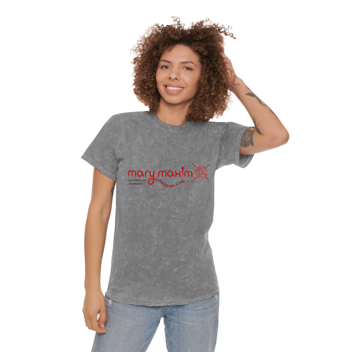 Mary Maxim Mineral Wash T-Shirt - Red Logo - Unisex
