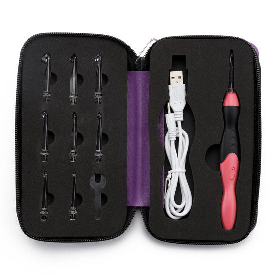 Rechargeable Light Up Crochet Hooks Set with Case