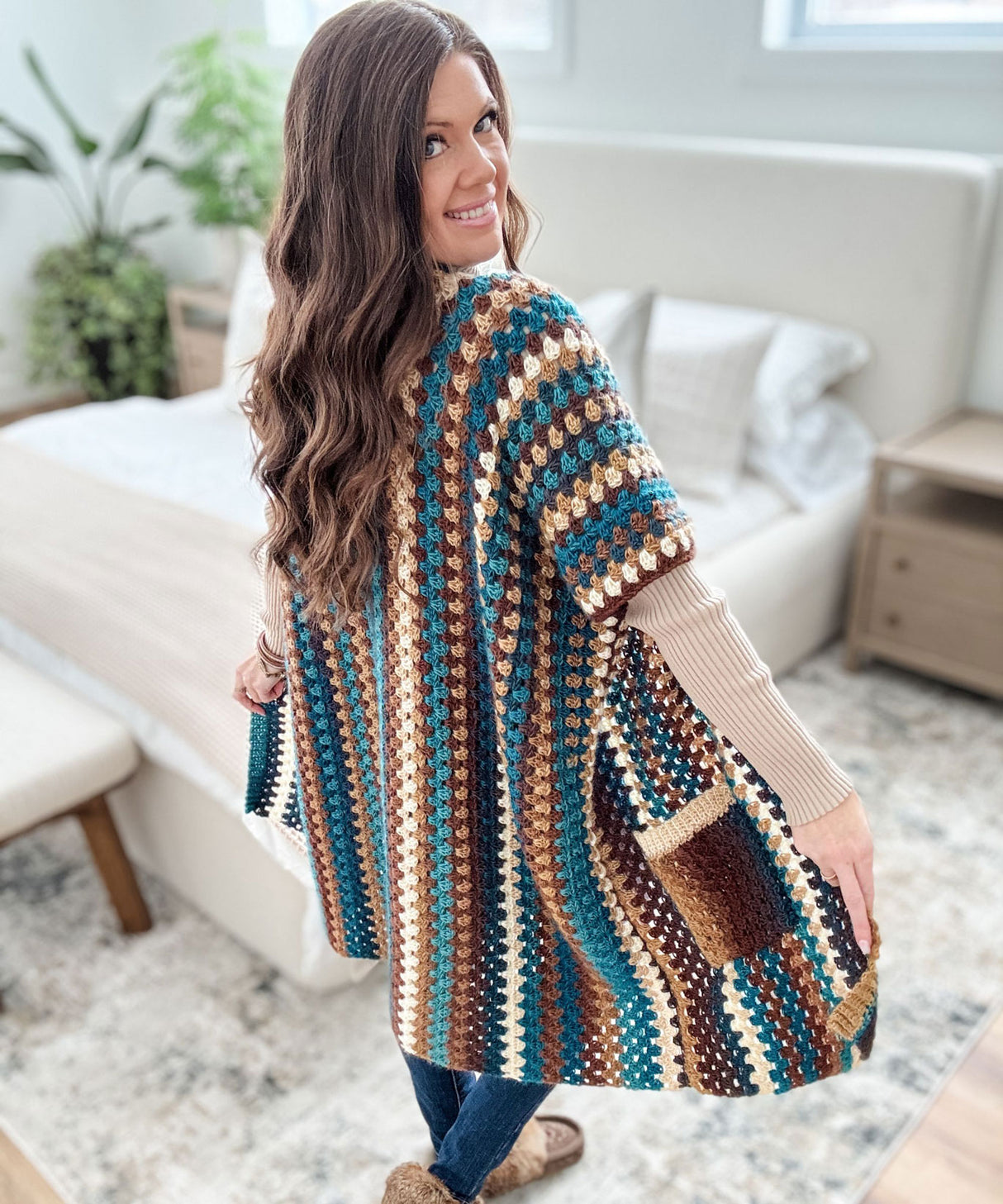 Long Granny Pop Ruana