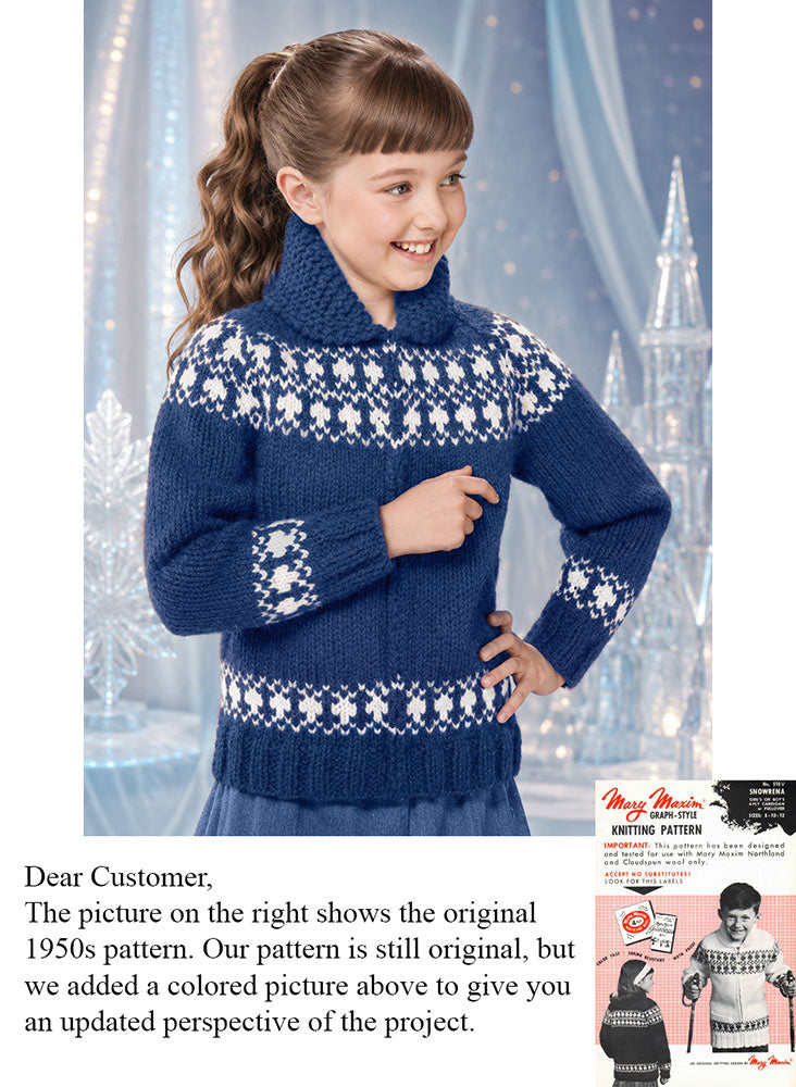 Girl's or Boy's Snowrena Sweater Pattern