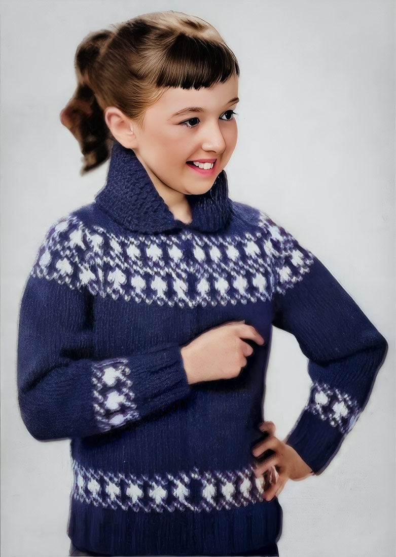Girl's or Boy's Snowrena Sweater Pattern