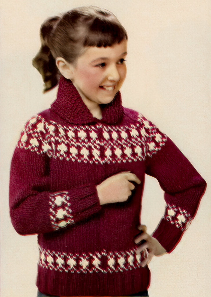Girl's or Boy's Snowrena Sweater Pattern