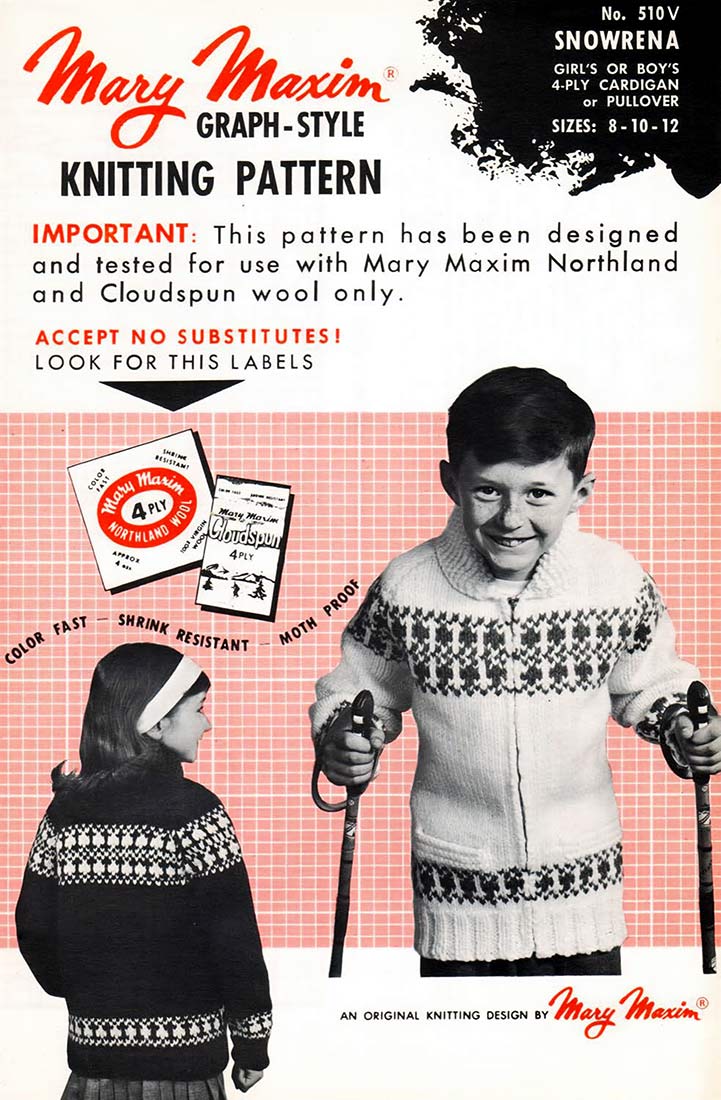 Girl's or Boy's Snowrena Sweater Pattern