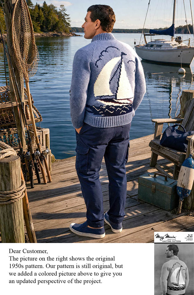 Patrón de cárdigan de velero para hombre