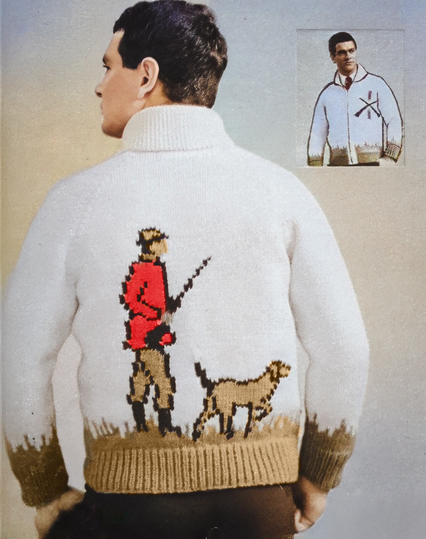 Hunter and Dog Cardigan Pattern