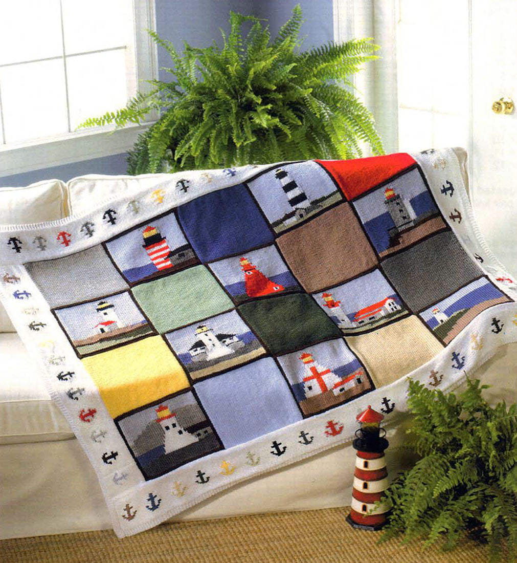 Lighthouses Afghan Pattern