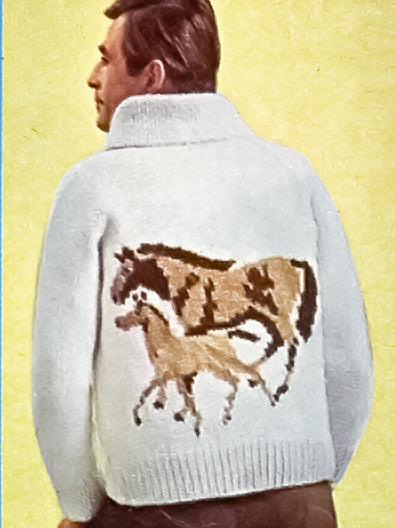 Mare and Foal Ladies' or Youth Cardigan Pattern