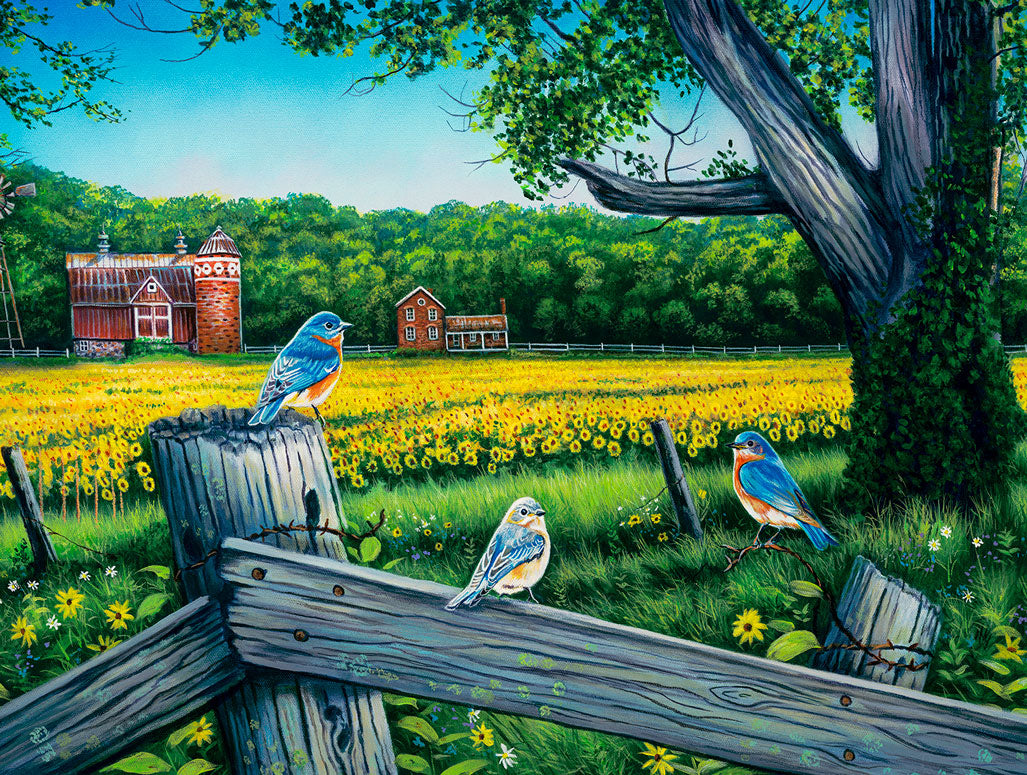 Sunflower Valley Blues Jigsaw Puzzle
