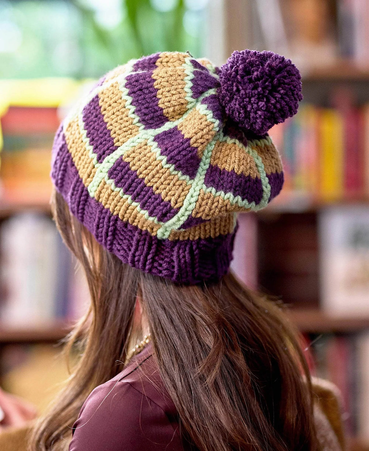 Free Book Nook Plaid Beanie Pattern