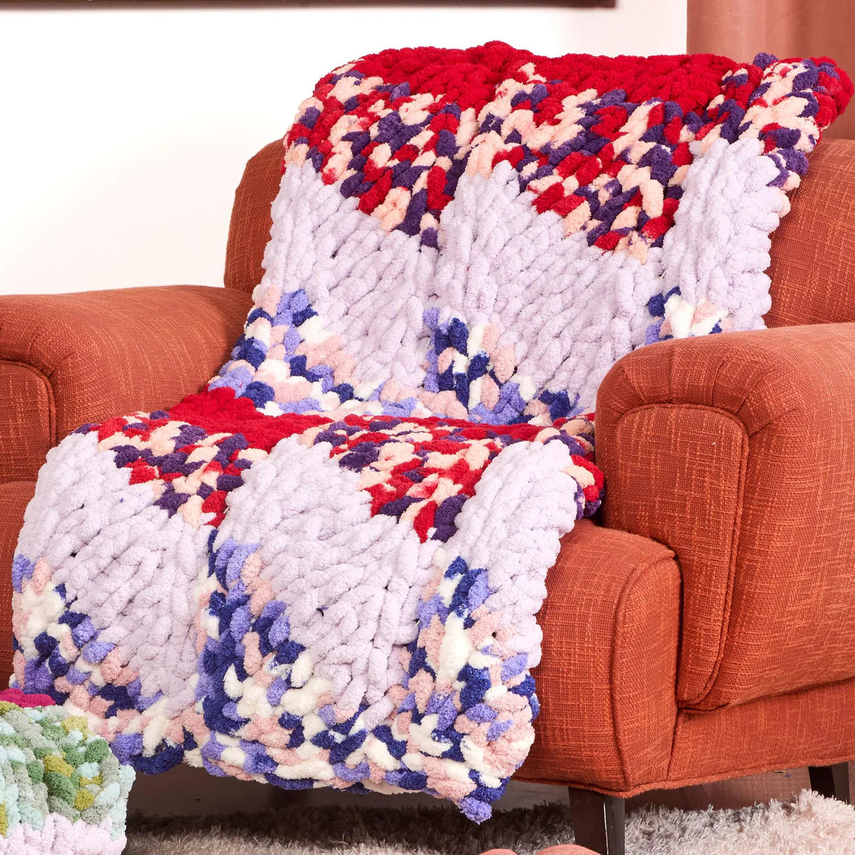 Free Bernat Great Big Knit Quilt Blanket Pattern