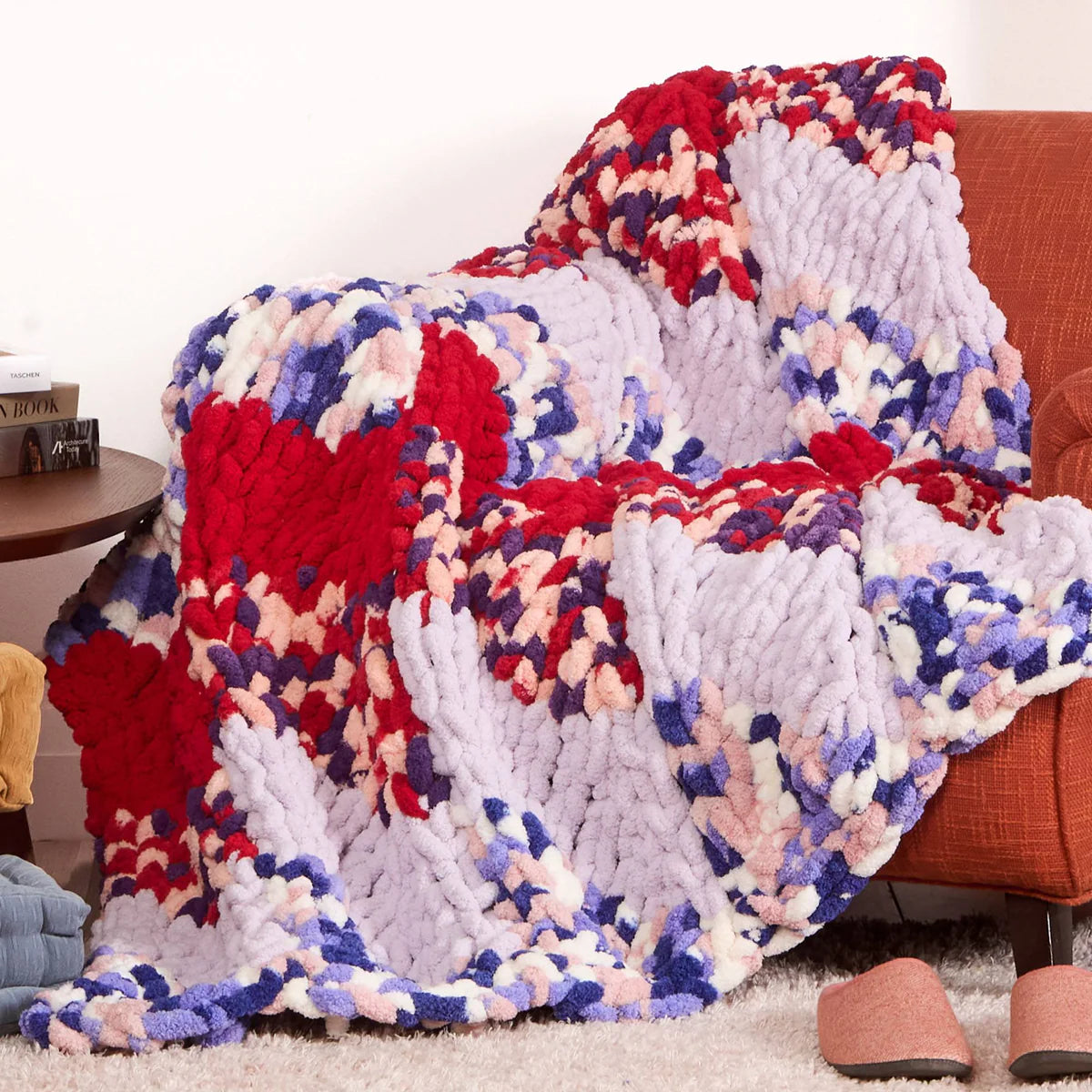 Free Bernat Great Big Knit Quilt Blanket Pattern