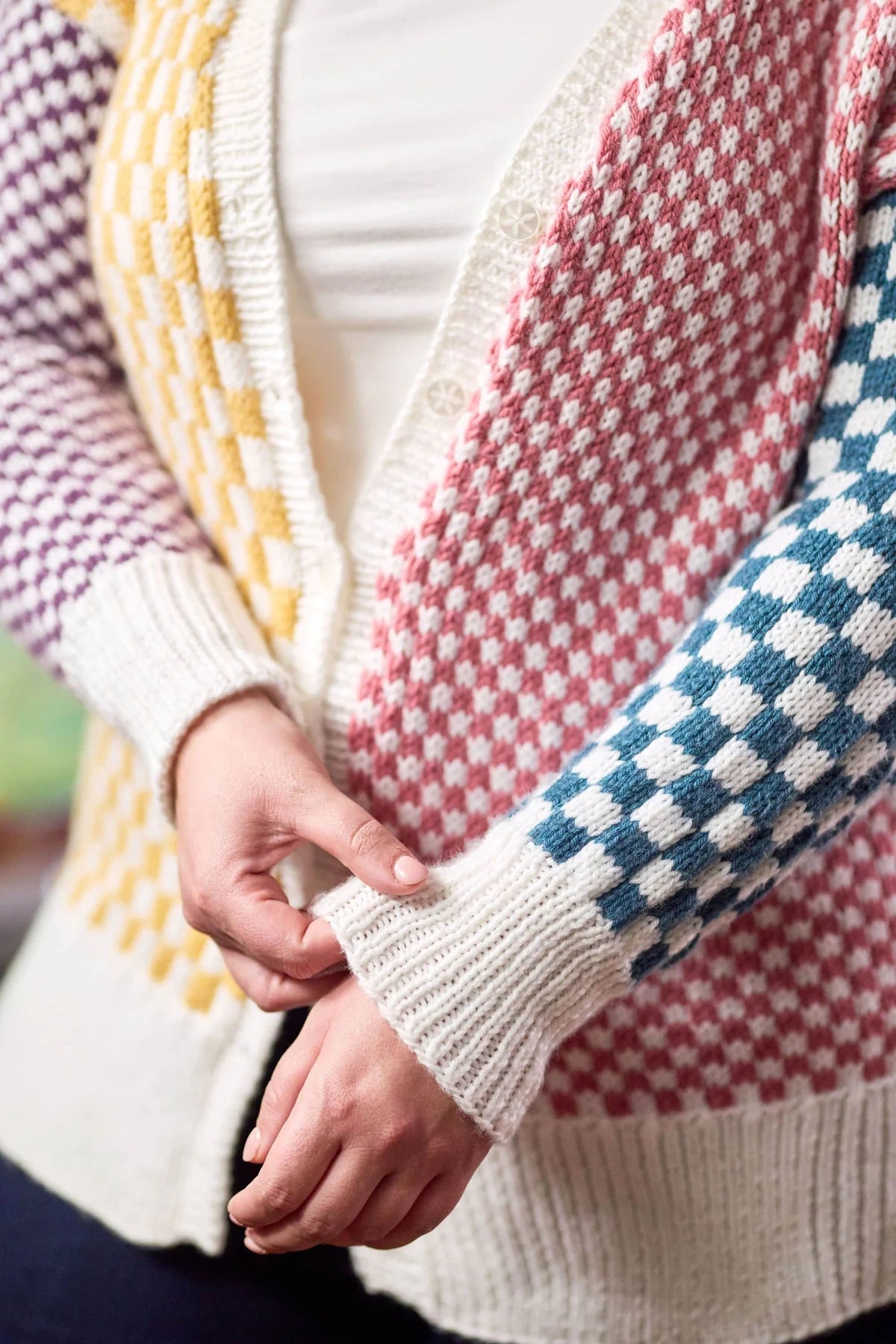 Free Mixed Checks Cardigan Pattern