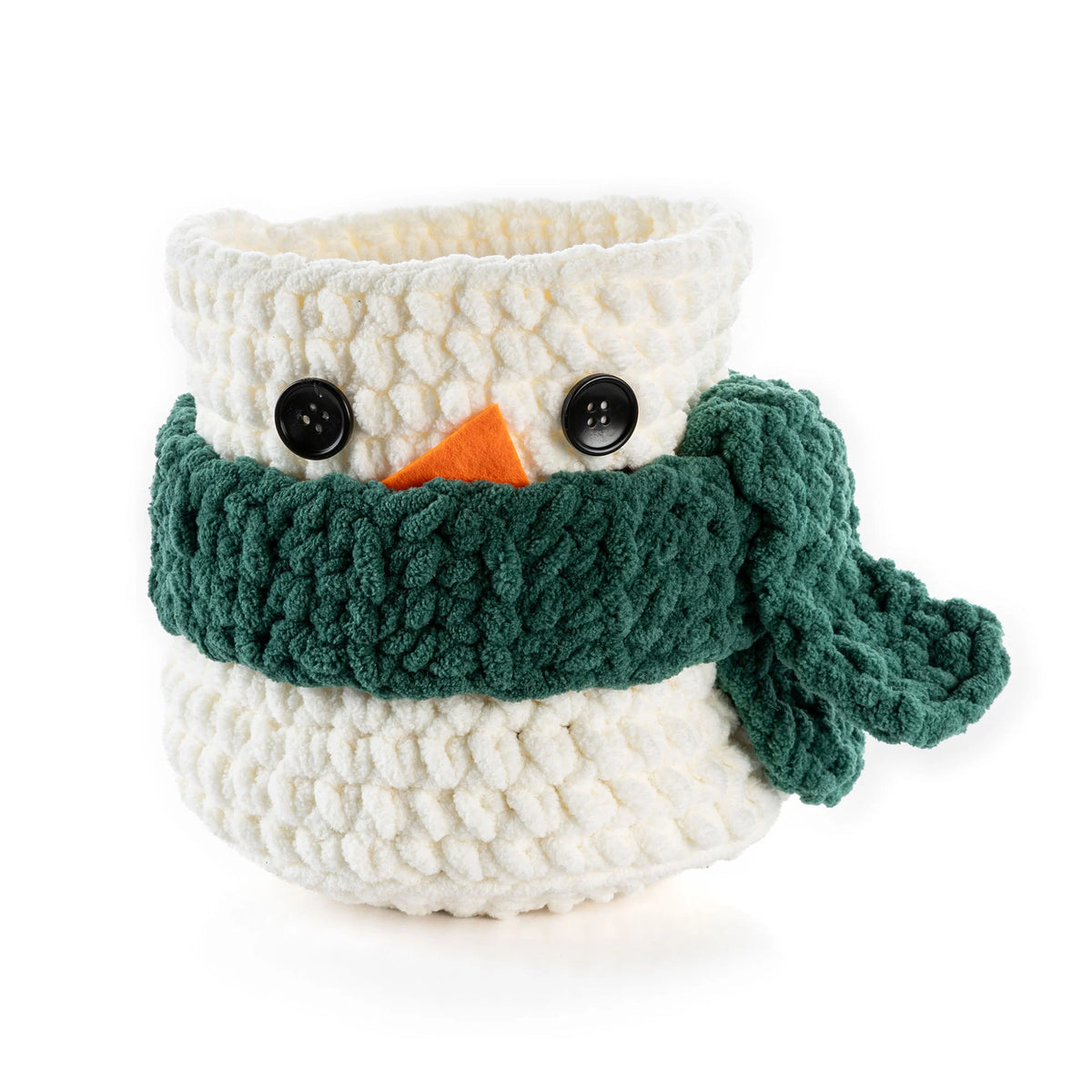 Free Bernat Crochet Snowman Basket Pattern