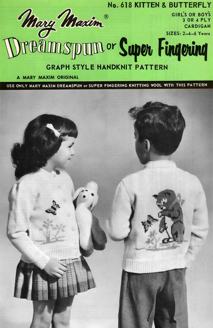 Kitten & Butterfly Cardigan Pattern