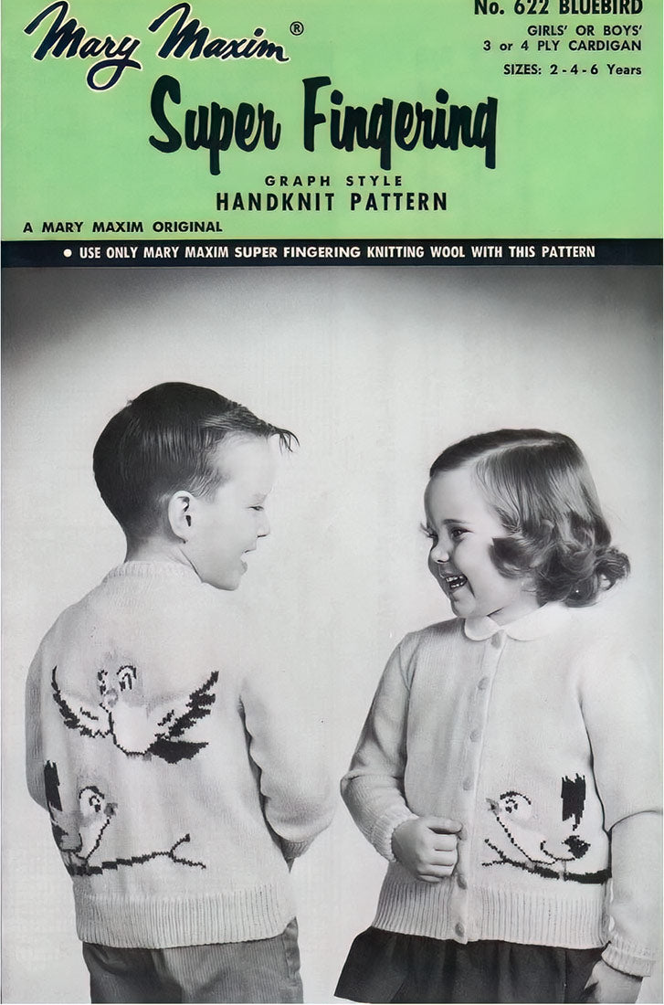 Patrón de cárdigan para niño y niña Bluebird