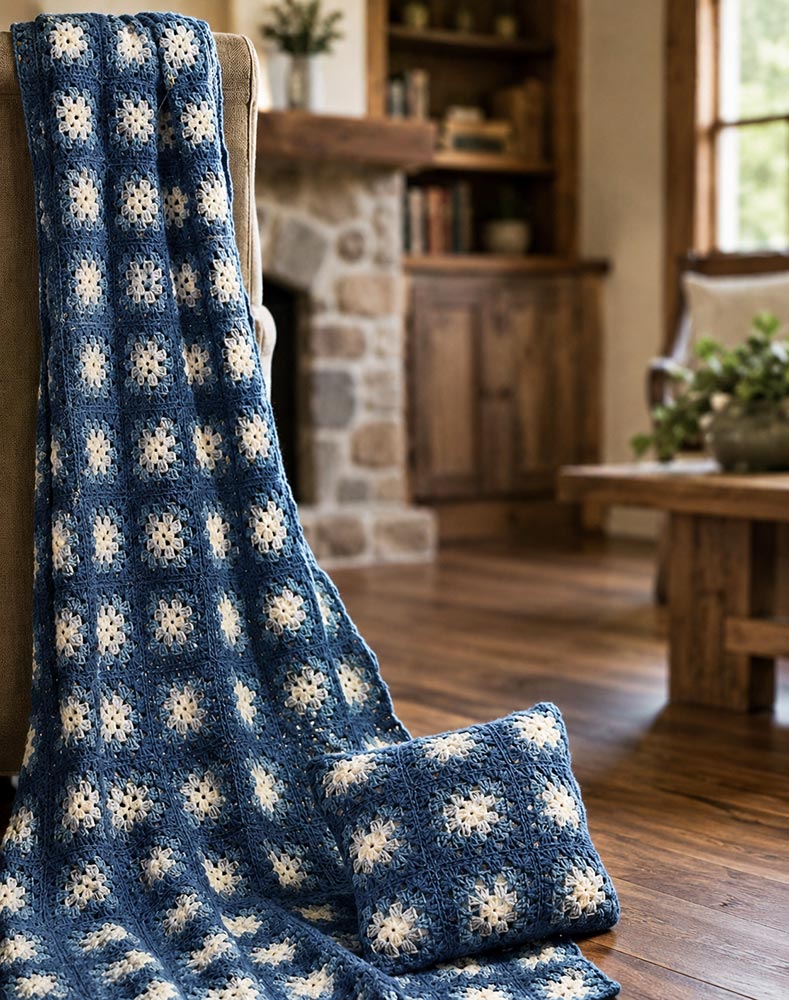 Crocheted Grannie Afghan or Pillow