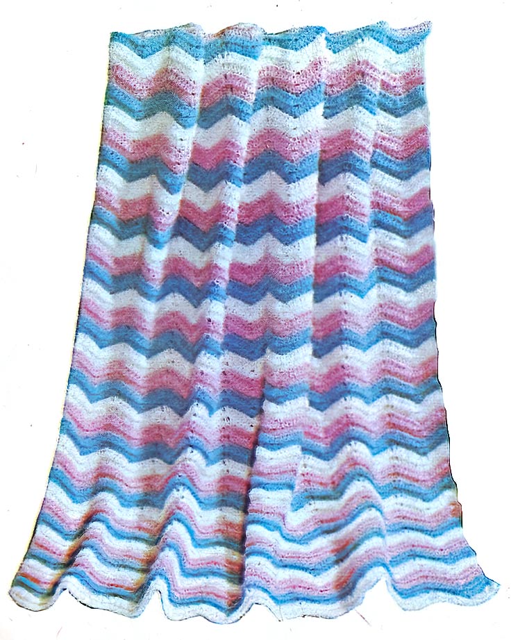 Baby's Ripple Knit Afghan Pattern