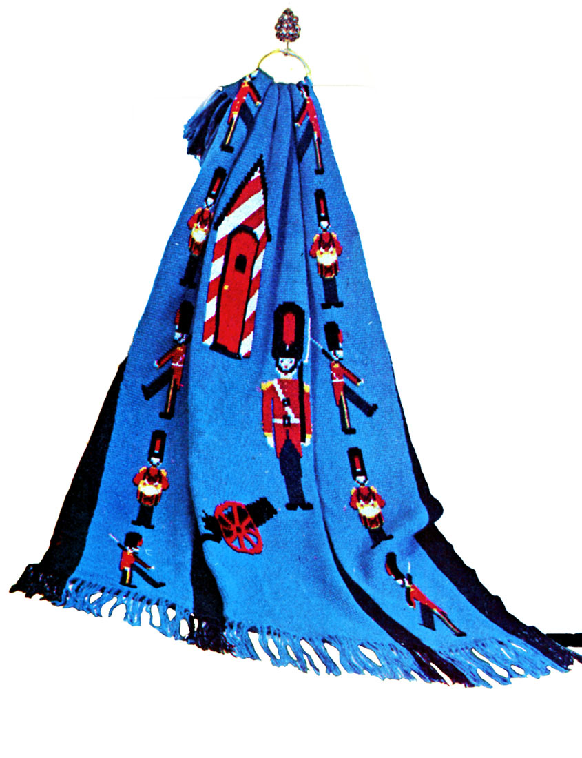 Patrón afgano de niño soldado de ganchillo