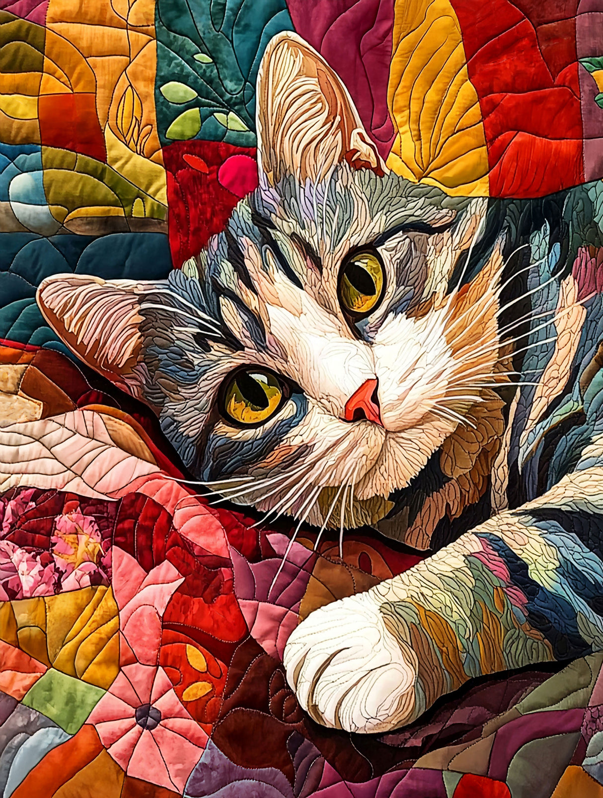 Quilted Kitty Jigsaw Puzzle