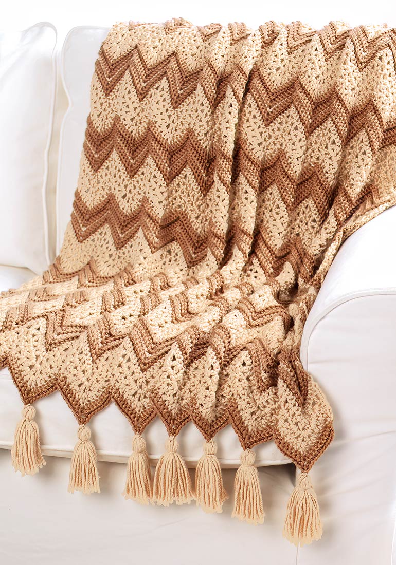 Patrón afgano ondulado de ganchillo