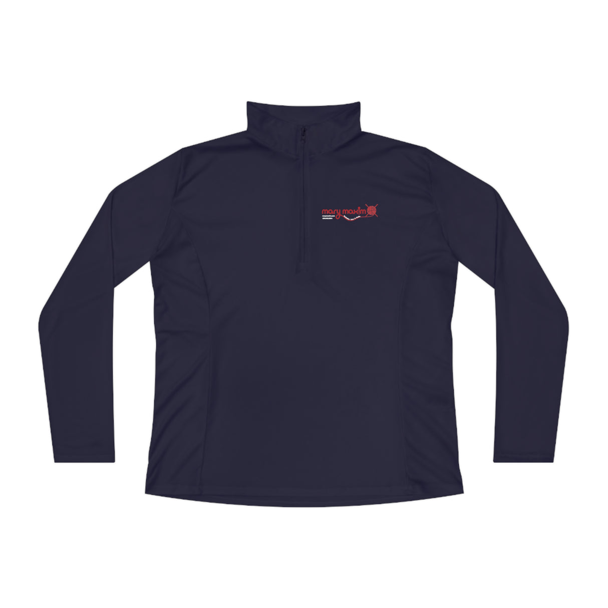 Ladies Mary Maxim Quarter-Zip Pullover - Red Logo