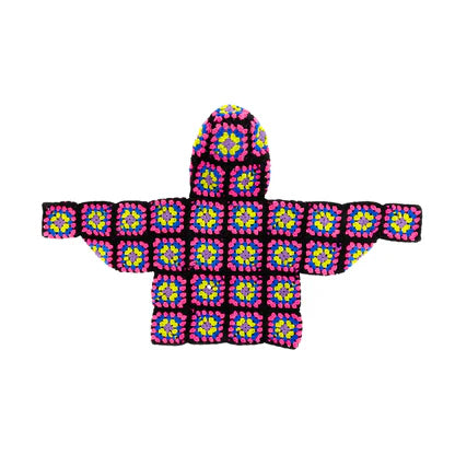 Free Red Heart Granny Crochet Hoodie Pattern Version 2