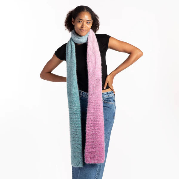 Free Caron Colorama Halo Knit Twisted Wrap Pattern, XS/S/M