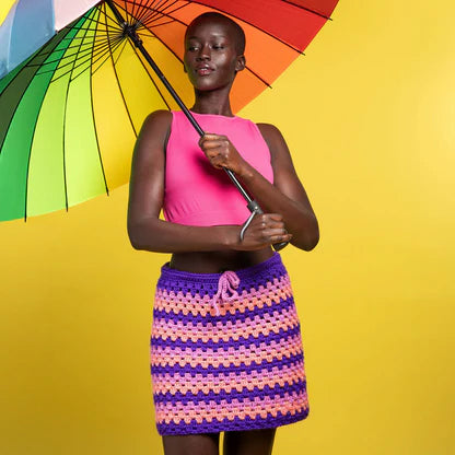 Free Caron Granny Clusters Crochet Skirt Pattern