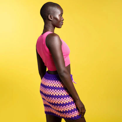 Free Caron Granny Clusters Crochet Skirt Pattern