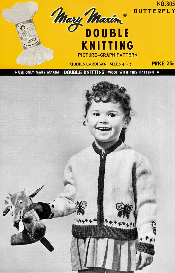 Patrón de cárdigan mariposa para niños