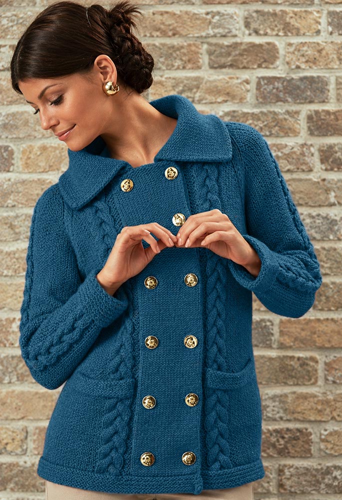 Double Breasted Cable Jacket Pattern