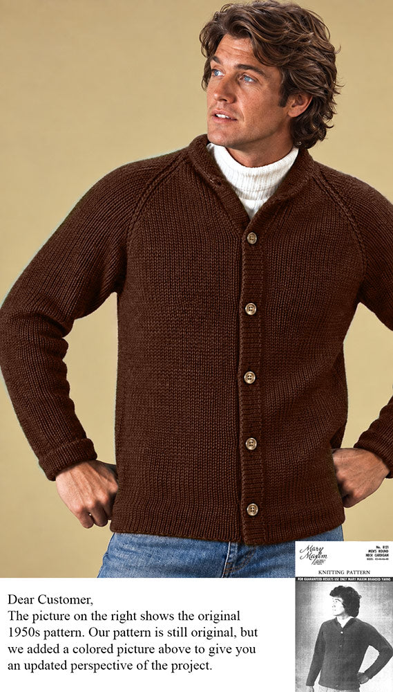 Patron de cardigan à col rond pour homme