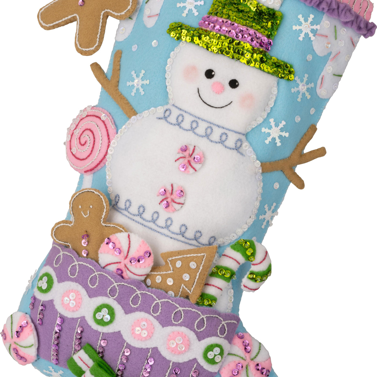 Snowman's Candy Confections Felt Stocking