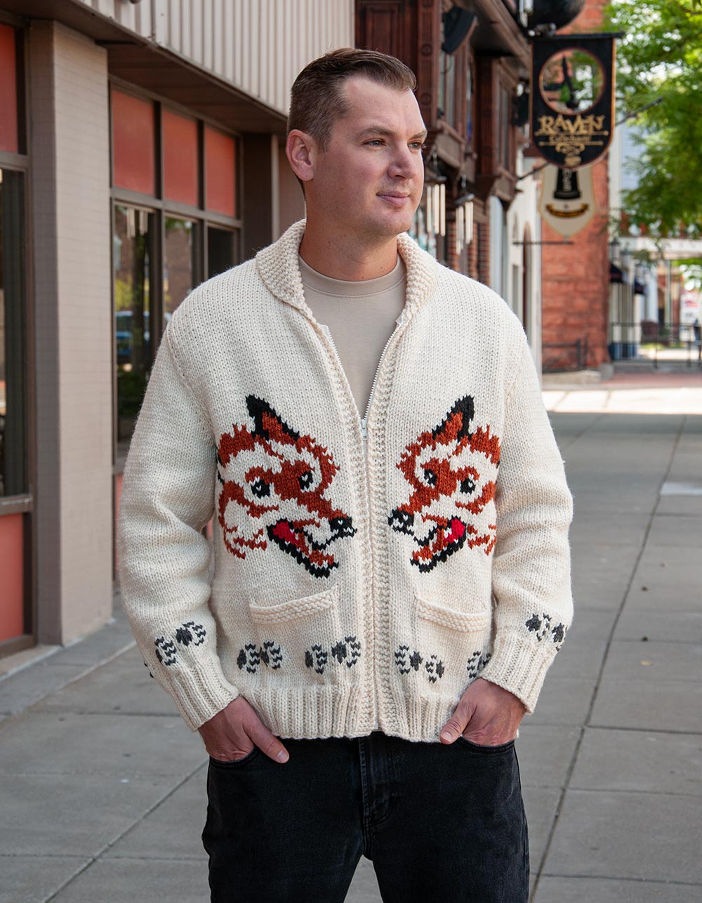 Wool Wolf Cardigan | Project Hail Mary Fox Sweater – Mary Maxim