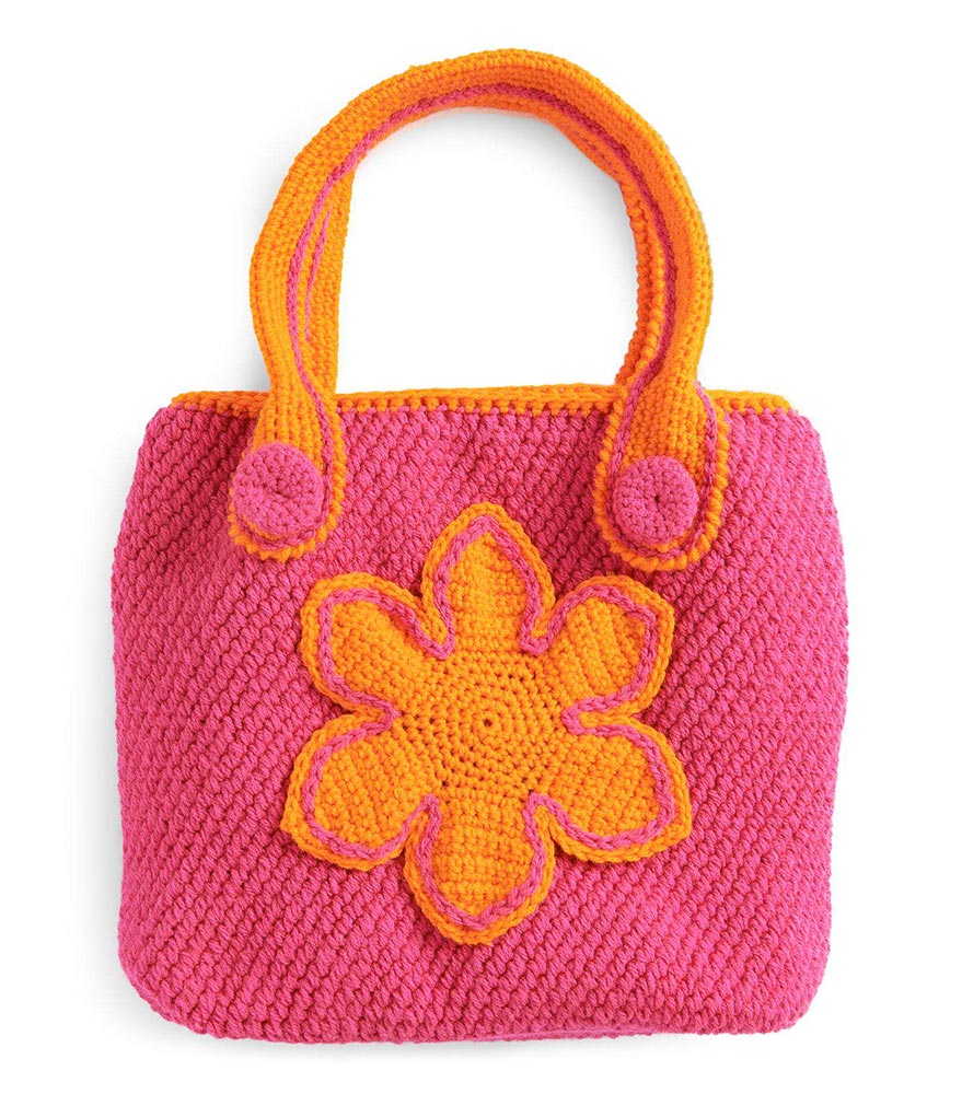 Sac fourre-tout à fleurs au crochet
