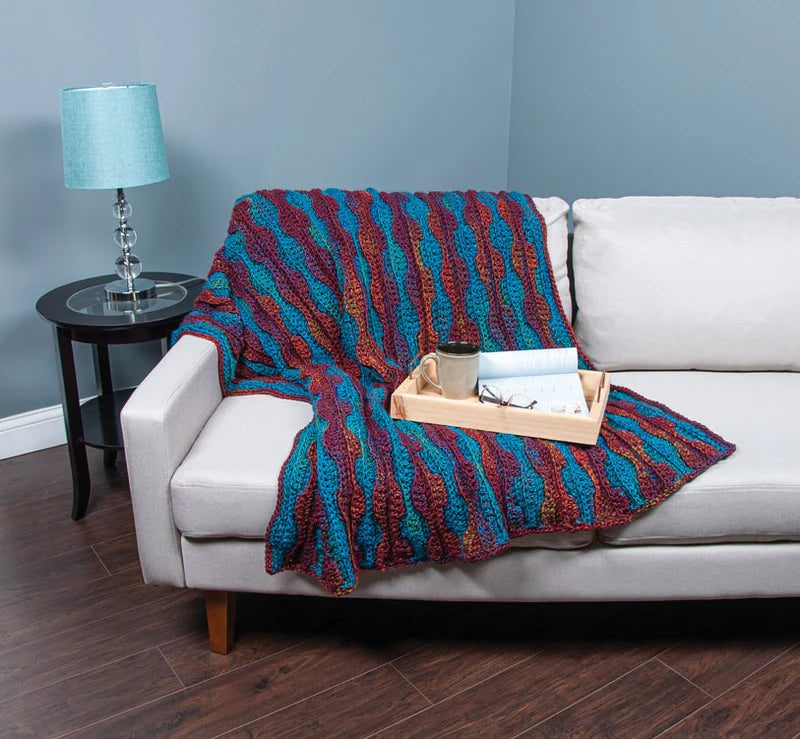 Modèle de couverture au crochet feu et pluie