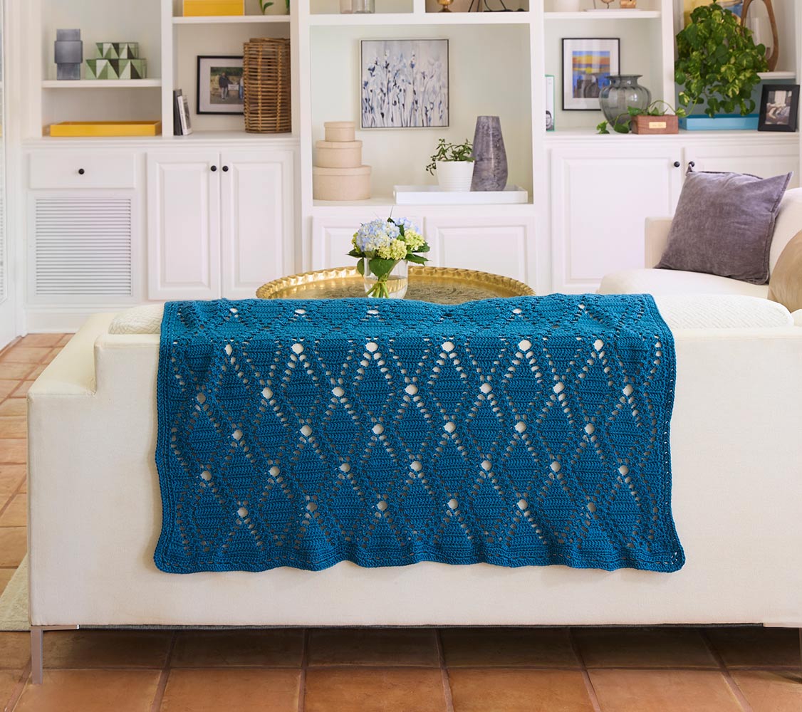 Forever Diamonds Crochet Throw