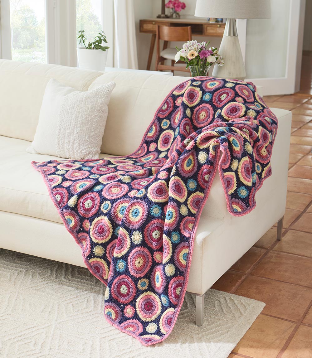 Magic Circles Afghan - Navy Crochet Kit