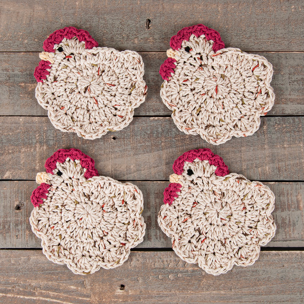 Easy Crochet Chicken Coasters