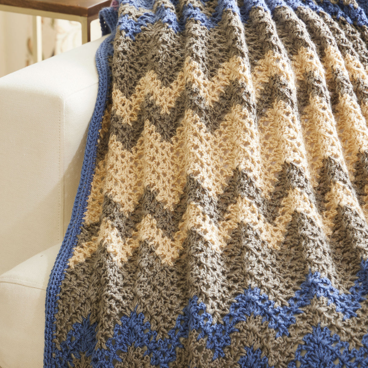 Color Rich Ripple Crochet Afghan