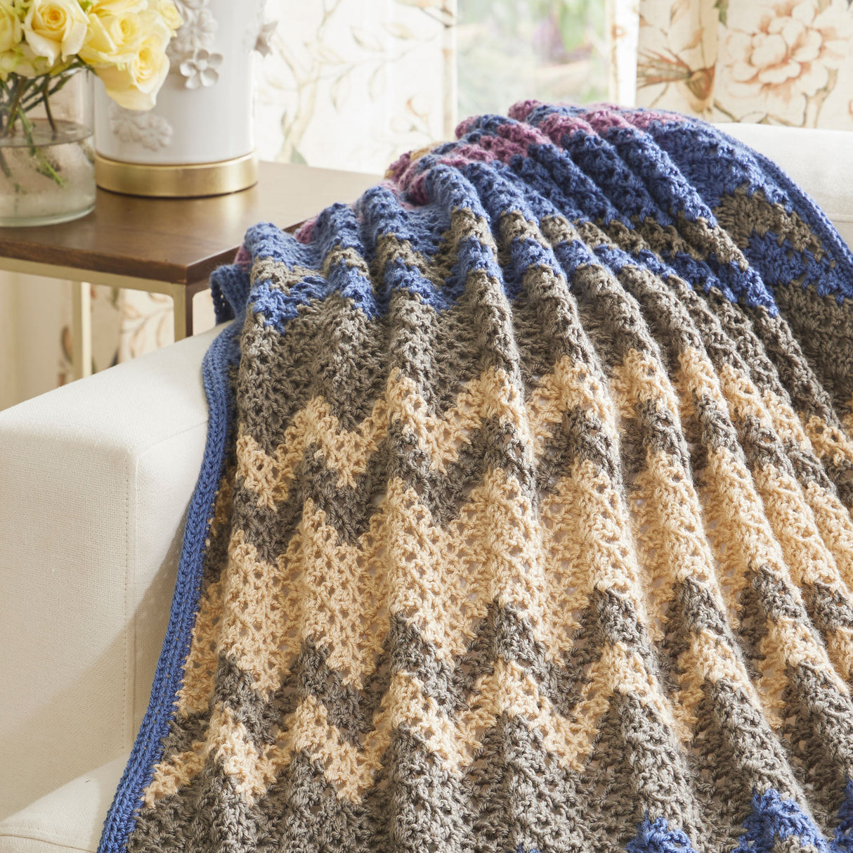 Color Rich Ripple Crochet Afghan