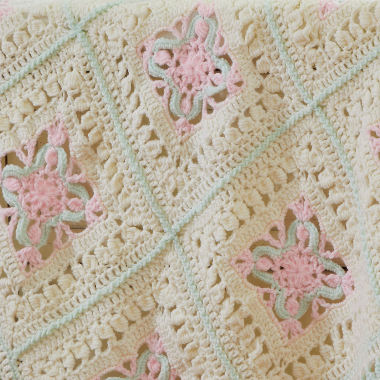 Tiled Flowers Crochet Baby Blanket
