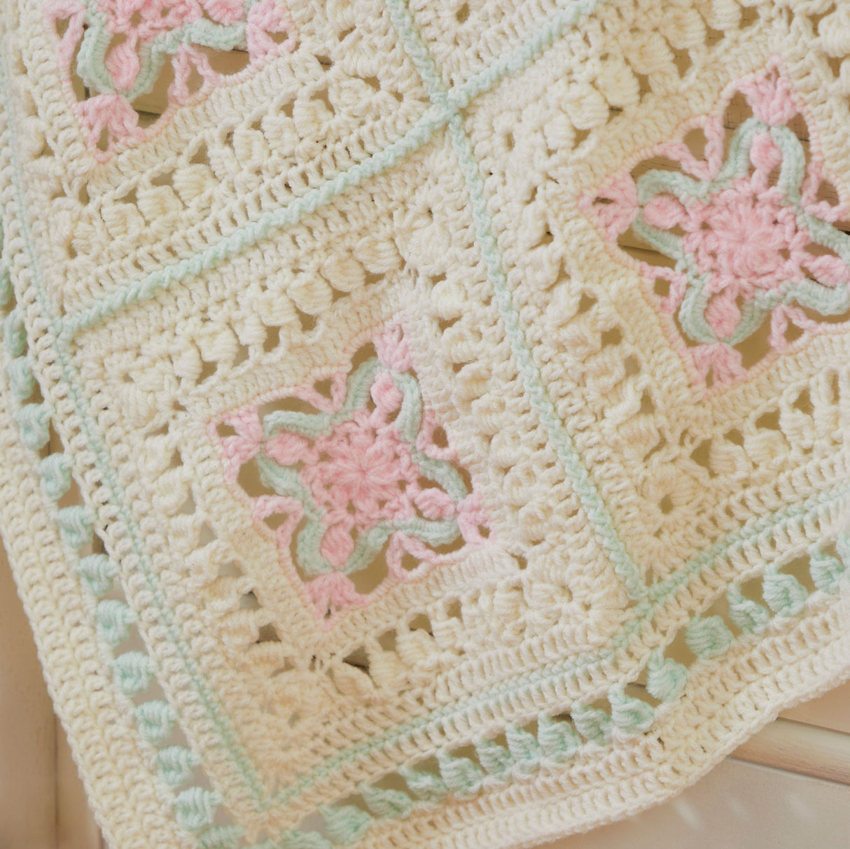Tiled Flowers Crochet Baby Blanket