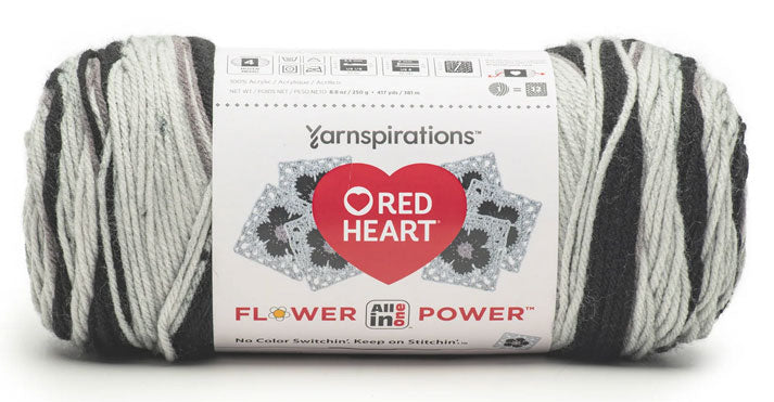 Red Heart All-in-One Flower Power Yarn - Worsted Weight Acrylic Yarn For Crochet Flower Motifs