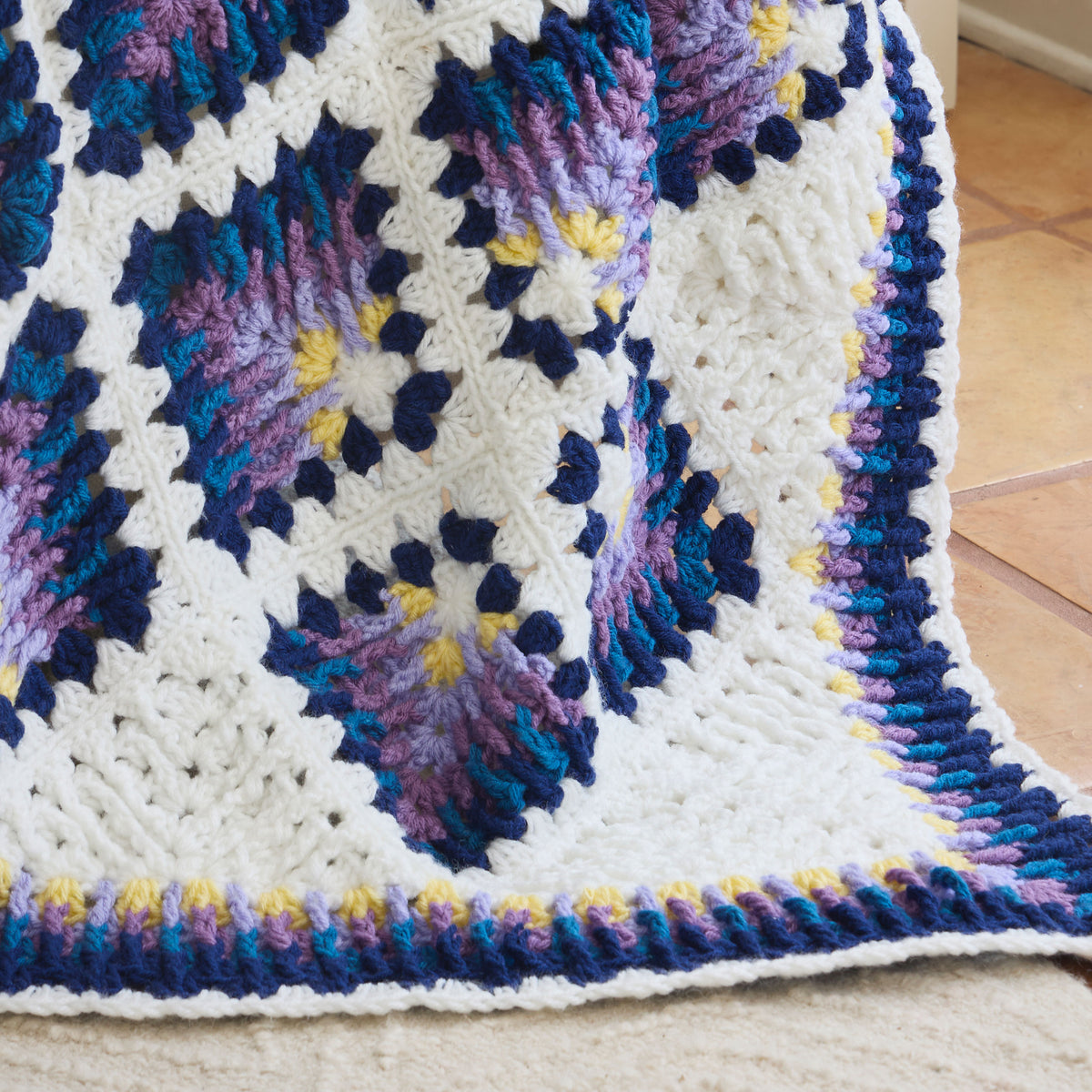 Blue Water Lily Crochet Afghan