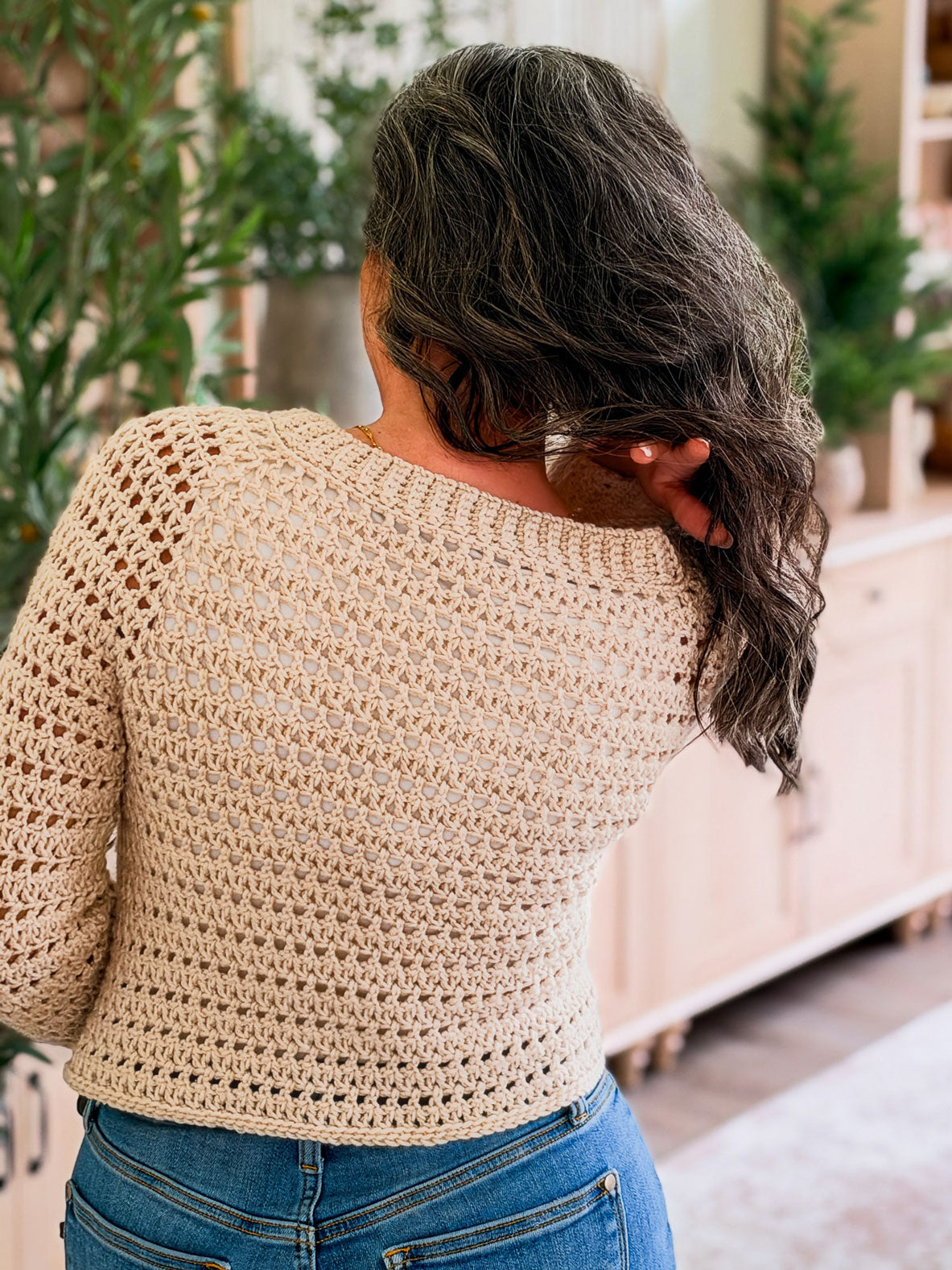 Breeze V-Neck Crochet Cardigan