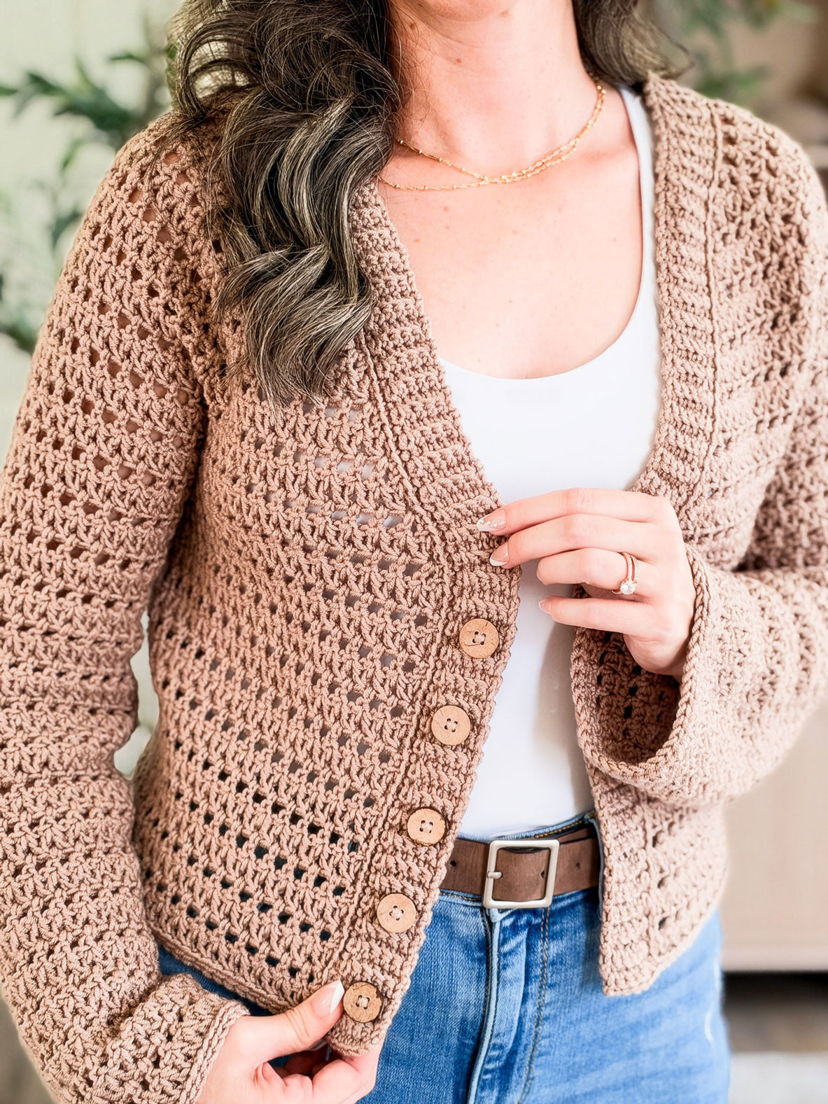 Breeze V-Neck Crochet Cardigan