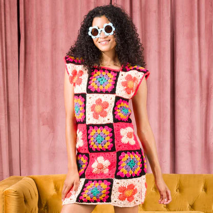 Free Red Heart Crochet Flower Frock Pattern